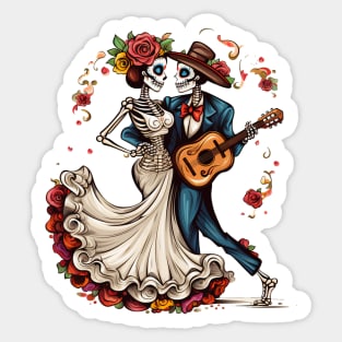 Day Of The Dead Dancing Skeletons 9 Sticker